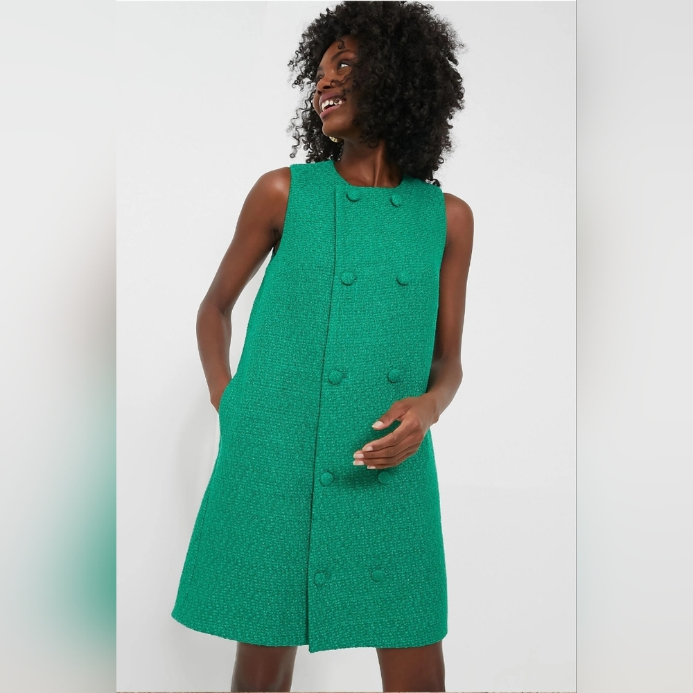NWT Emerald Green Tweed Bianca Dress Size XL  by Pomander Place - Picture 6 of 10